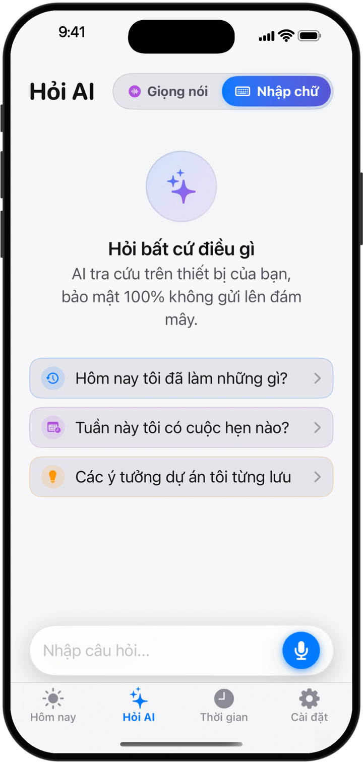 Màn Hỏi AI với các câu hỏi gợi ý